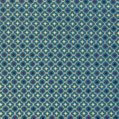 Azulejos Patrón repetitivo en tonos azules, amarillos y rojos con forma de rombos.